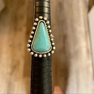 Turquoise Colored Adjustable Ring
